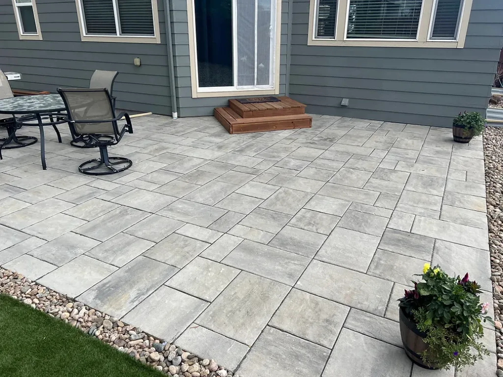 Block Patio Gravel Border