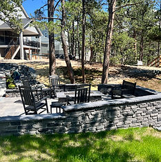 Colorado Springs Landscaper - Decorative Stone Wall Patio Border