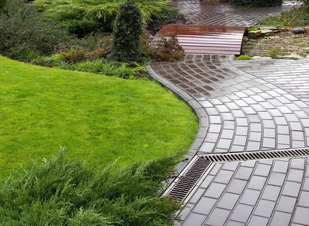 Stock - Paver walkway with drain